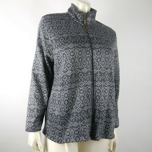 STAN HERMAN Womens XL Top Sweater Gray Zip Up Pj
